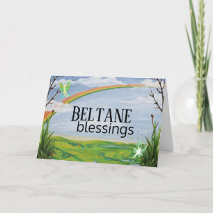 Cartão De Festividades Rainbow & Fairies Beltane Blessings