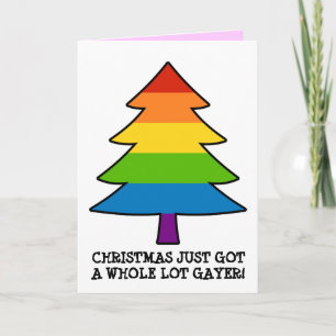 Cartão De Festividades Rainbow Gay Xmas Tree