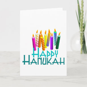 Cartão De Festividades Rainbow Hanukah Candles