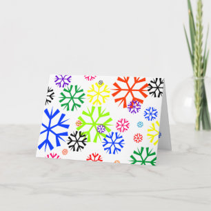 Cartão De Festividades Rainbow Snowflake Holiday