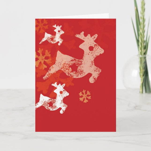 Cartão De Festividades Raindeer Natal (Frente)
