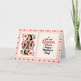 Cartão De Festividades Rainha de Copas Dia das Mães Elegante Mãe Real