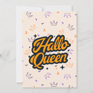 Cartão De Festividades Rainha do Halloween, Halloqueen, Arte Retro de Hal