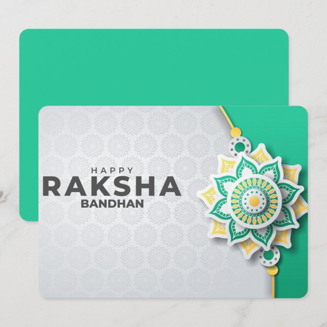 Cartão De Festividades Raksha Bandhan (Frente/Verso)