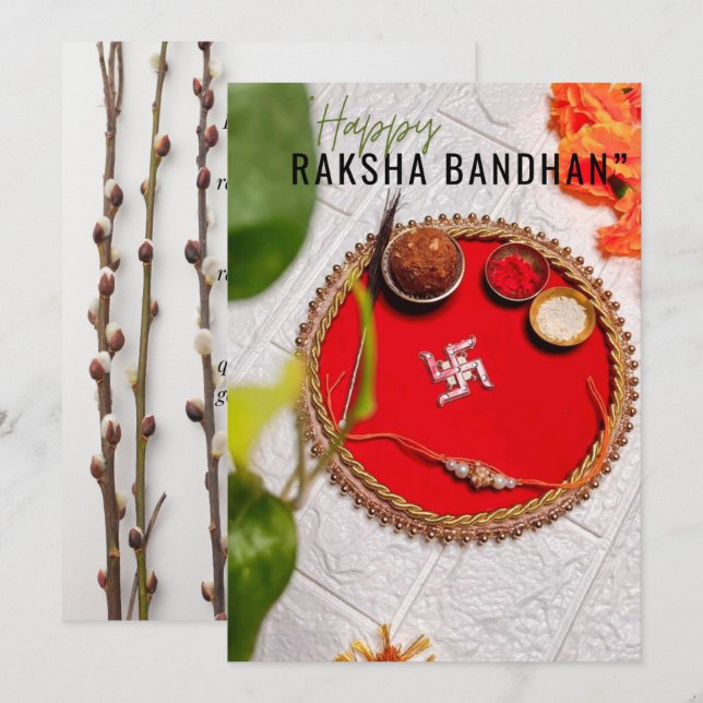 Cartão De Festividades Raksha Bandhan card (Frente/Verso)