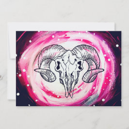 Cartão De Festividades Ram Skull Art