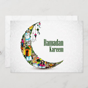 Cartão De Festividades Ramadan Kareem Colorful Crescent