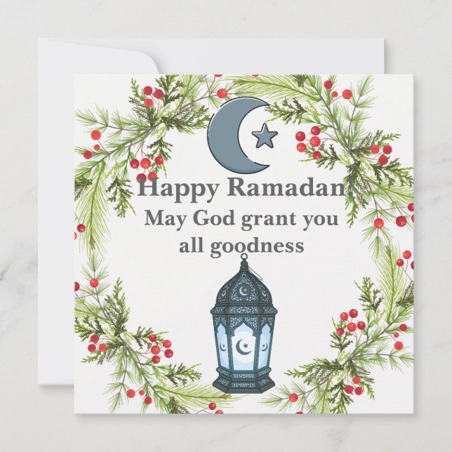 Cartão De Festividades Ramadan Kareem Greeting Card Elegant Islamic Desig (Frente)