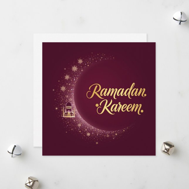 Cartão De Festividades Ramadan Kareem holiday Personalized Modern Card (Frente/Verso In Situ)