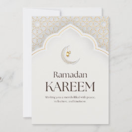 Cartão De Festividades Ramadan Kareem Lantern & Crescent Art