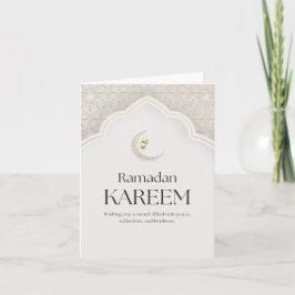 Cartão De Festividades Ramadan Kareem Lantern & Crescent Art