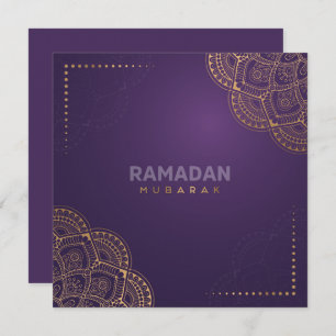 Cartão De Festividades Ramadan Kareem Mubarak Ouro Mandala Purple