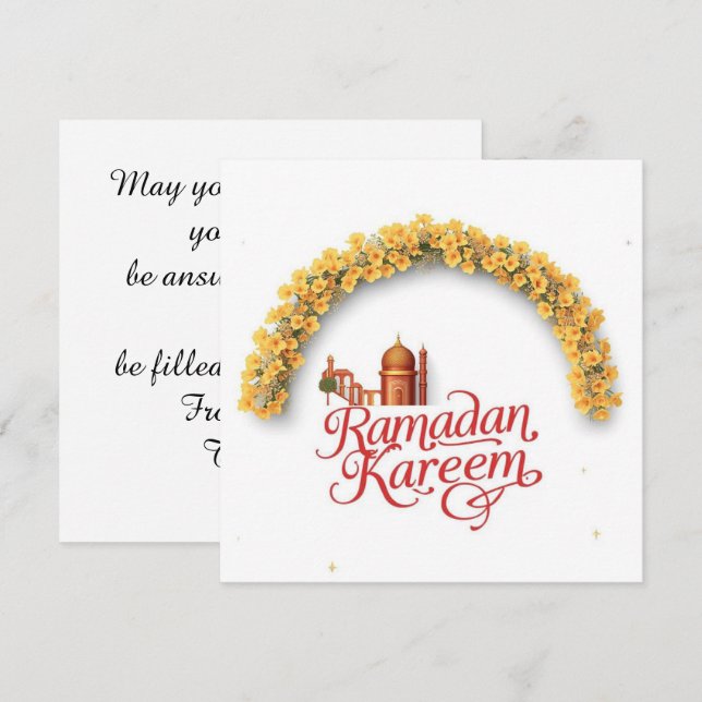 Cartão De Festividades Ramadan Kareem Personliazed holiday  Card (Frente/Verso)