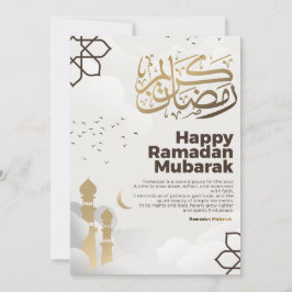 Cartão De Festividades Ramadan Mubarak Golden Calligraphy Art