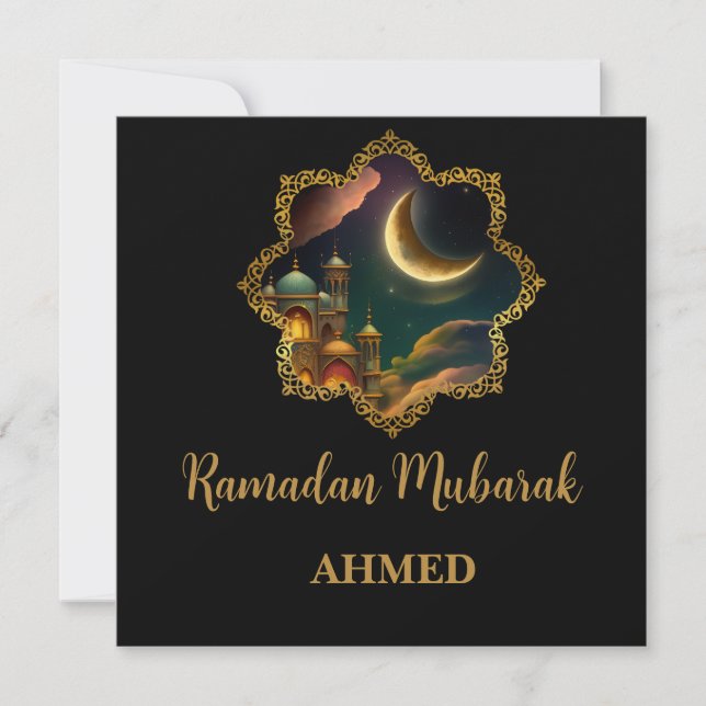 Cartão De Festividades RAMADAN MUBARAK KAREEM 2024 nome personalizado (Frente)