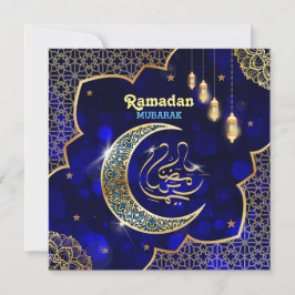 Cartão De Festividades Ramadan Mubarak Ouro da Caligrafia Árabe Crescente