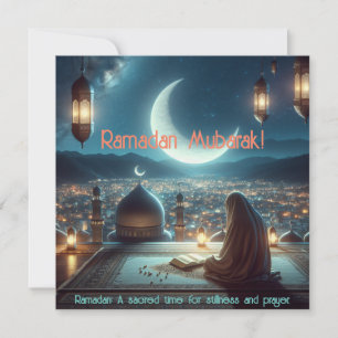 Cartão De Festividades Ramadão Mubarak Tempo Sagrado para Silêncio e Oraç