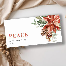 Cartão De Festividades Ramalho de Poinsettia Aquarela Pinheiro Natal 