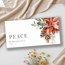 Cartão De Festividades Ramalho Poinsettia Bunch Aquarela Pinheiro Natal