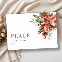 Cartão De Festividades Ramalho Poinsettia Bunch Aquarela Pinheiro Natal
