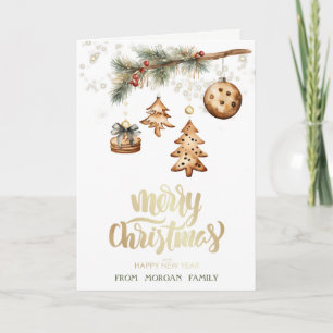 Cartão De Festividades Ramificação de Árvore,Ornamentos,Estrelas