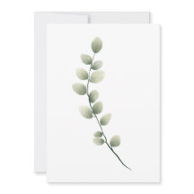 Ramo com Folhas Verde Claro em Estilo Aquarela