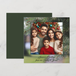 Cartão De Festividades Ramos de Árvore Sempre-verde Fotografia Elegante V