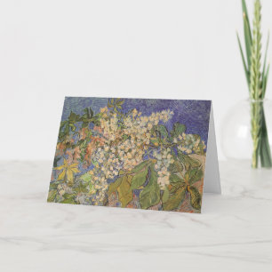 Cartão De Festividades Ramos de Castanheira em Flor de Van Gogh