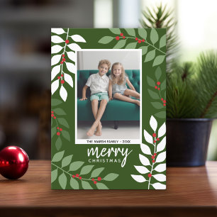 Cartão De Festividades ramos de eucalipto de bagas modernas Foto de Natal