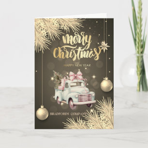 Cartão De Festividades Ramos de Pinheiro, Bolas,Carro Natal