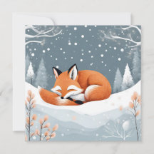 Raposa Adormecida Na Neve Natal Natureza Inverno