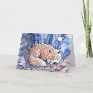 Cartão De Festividades Raposa de inverno dormente