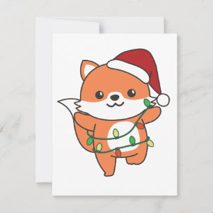 Cartão De Festividades Raposa Natal Animais de inverno Raposa de Natal