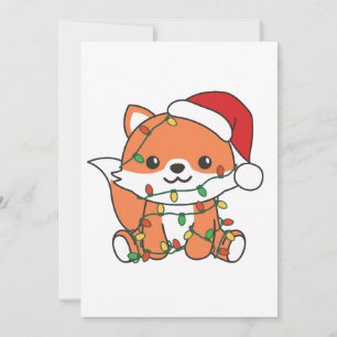 Cartão De Festividades Raposa Natal Animais de inverno Raposa de Natal