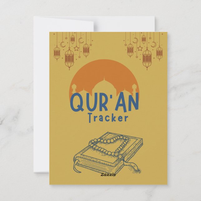 Cartão De Festividades Rastreador de Leitura Ramadã Qur'an (Verso)
