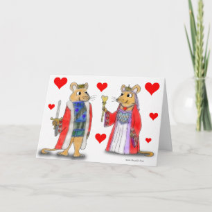 Cartão De Festividades Rat King and Queen of Hearts Card
