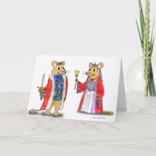 Cartão De Festividades Rat King and Queen of Hearts Valentine Card