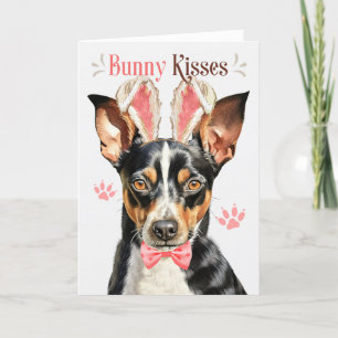 Cartão De Festividades Rat Terrier Dog Bunny Ears para Páscoa