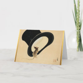 Cartão De Festividades Rato de Ano Novo Chinês Rato Zodiac Nascimento C