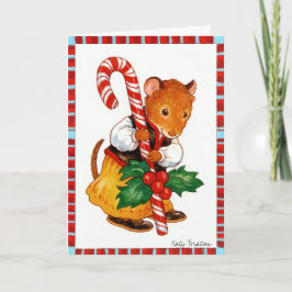 Cartão De Festividades Rato de Candycane