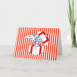 Cartão De Festividades Rato de Feliz Navidad na caixa de presente