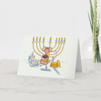 Cartão De Festividades Rato de Hanukkah