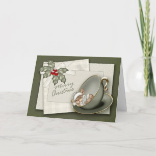 Cartão De Festividades Rato de Natal