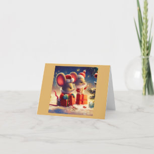 Cartão De Festividades Rato de Natal 3