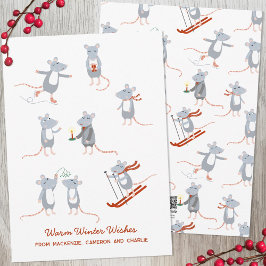 Cartão De Festividades Ratos de inverno