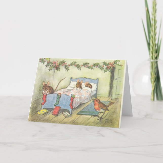 Cartão De Festividades Ratos de Natal (Frente)