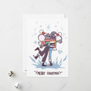 Cartão De Festividades Ratos de Natal Fofos