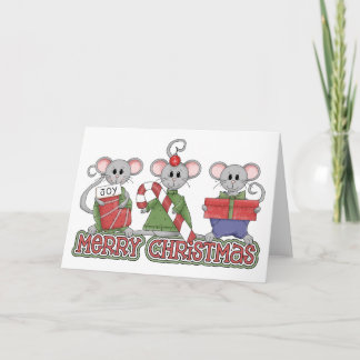 Cartão De Festividades Ratos do Feliz Natal