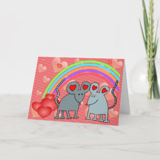 Cartão De Festividades Ratos em Dias de os namorados de Amor