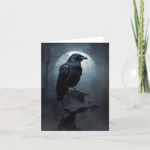 Cartão De Festividades raven na noite escura